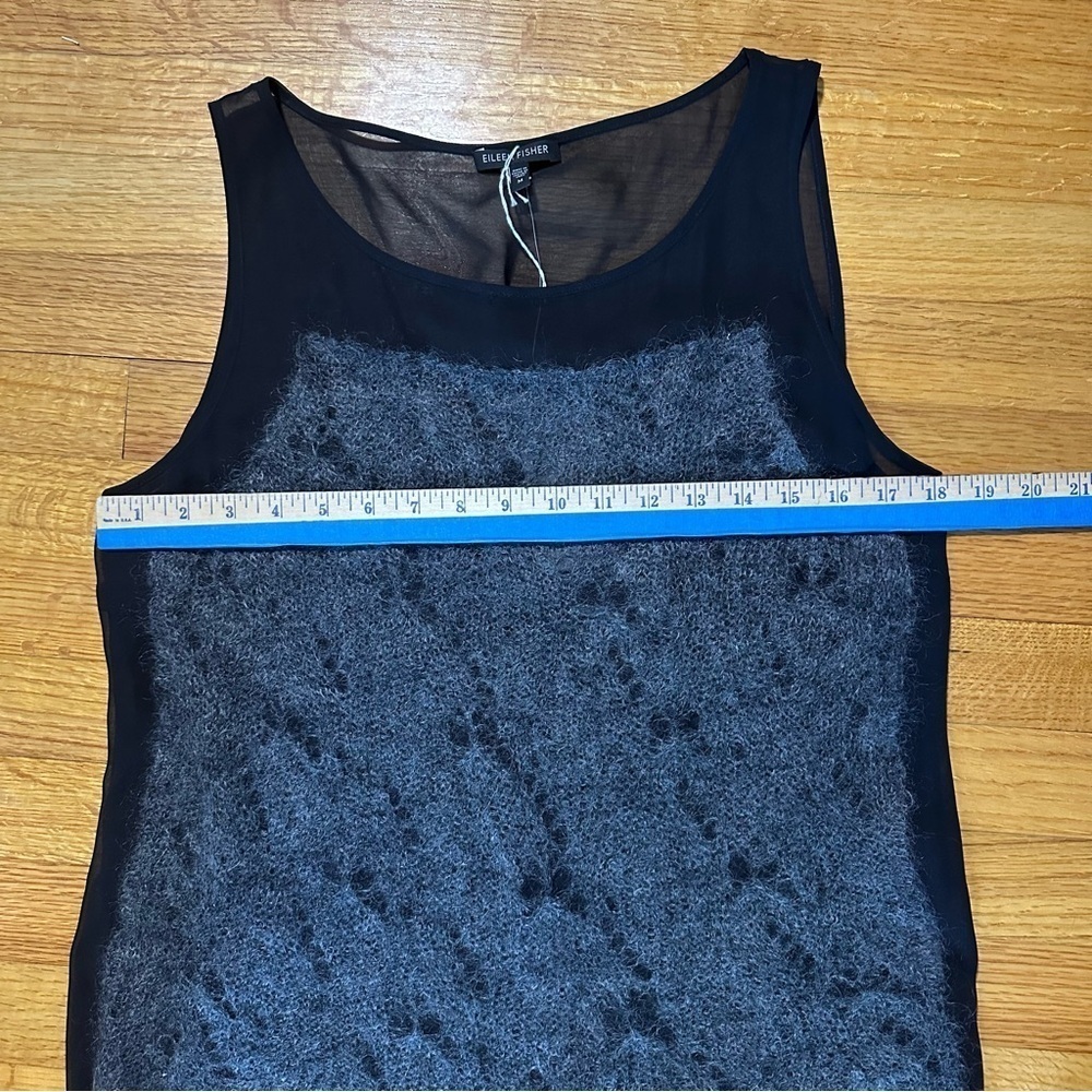 Eileen Fisher NWT Mohair Front Silk Blend Top Black size M (a4 - Picture 4 of 10